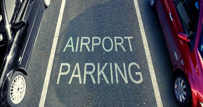Luton airport parking sign on tarmac